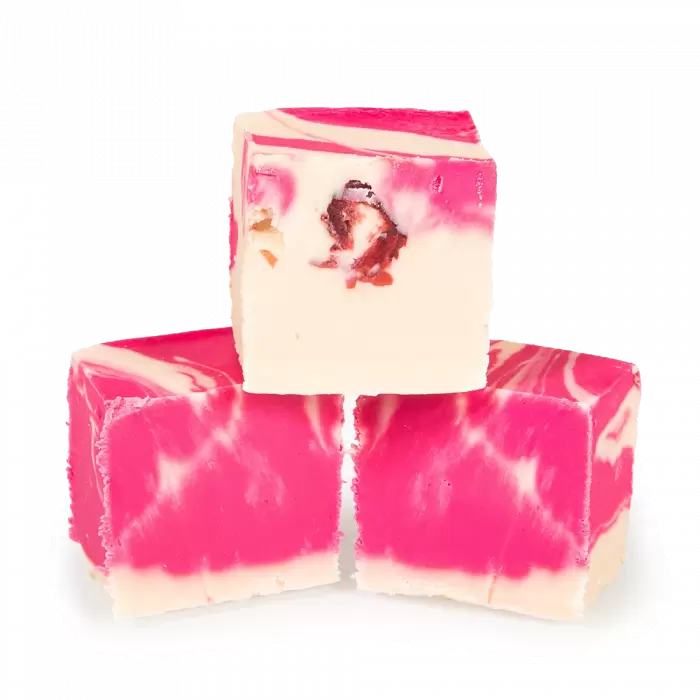 White Chocolate & Cranberry Ripple Fudge