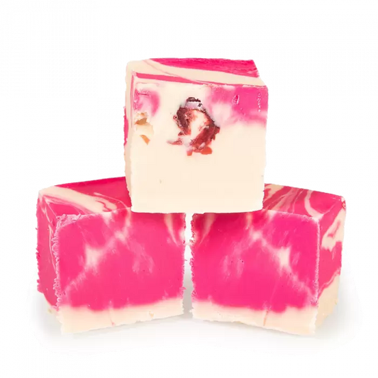 White Chocolate & Cranberry Ripple Fudge